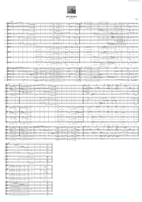 Partitura da música Ave Maria v.222