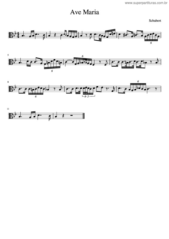Partitura da música Ave Maria v.225