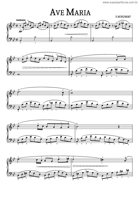 Partitura da música Ave Maria v.227