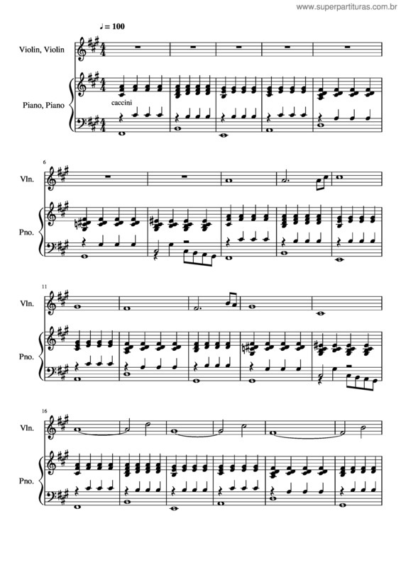 Partitura da música Ave Maria v.228