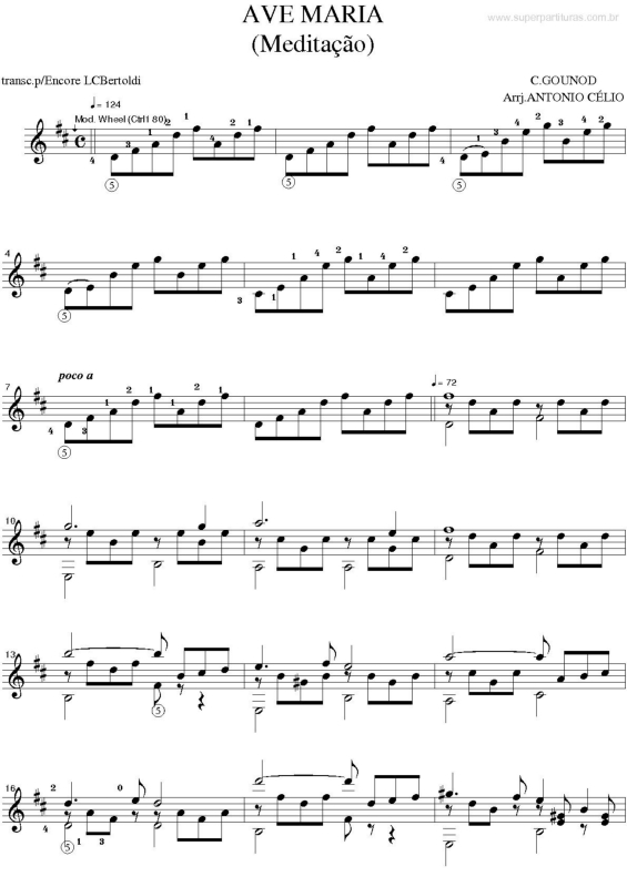 Partitura da música Ave Maria v.23