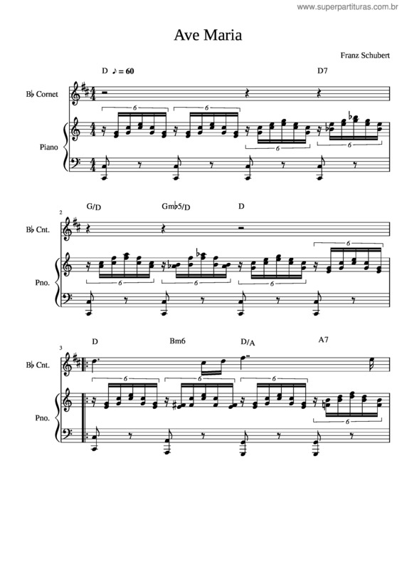 Partitura da música Ave Maria v.231