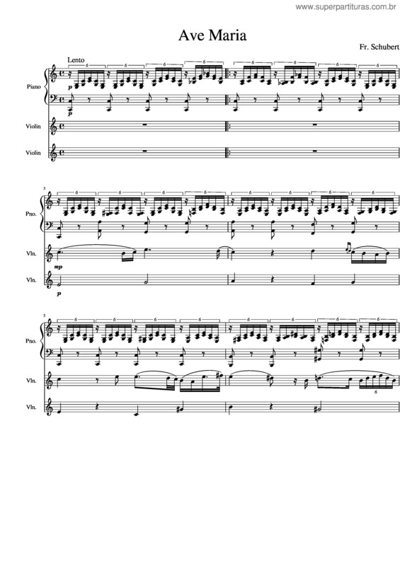Partitura da música Ave Maria v.232