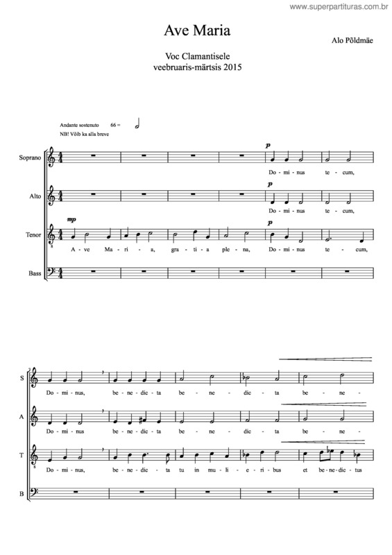 Partitura da música Ave Maria v.233