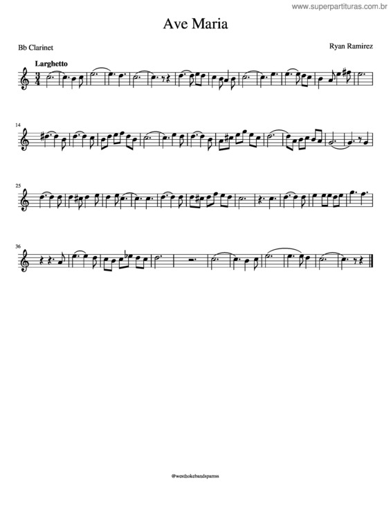 Partitura da música Ave Maria v.235