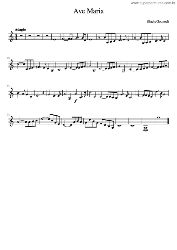Partitura da música Ave Maria v.237