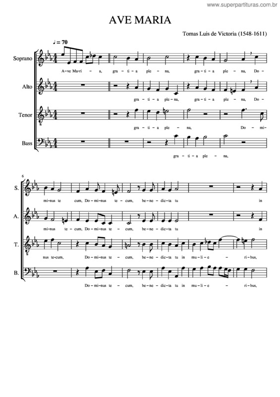 Partitura da música Ave Maria v.240