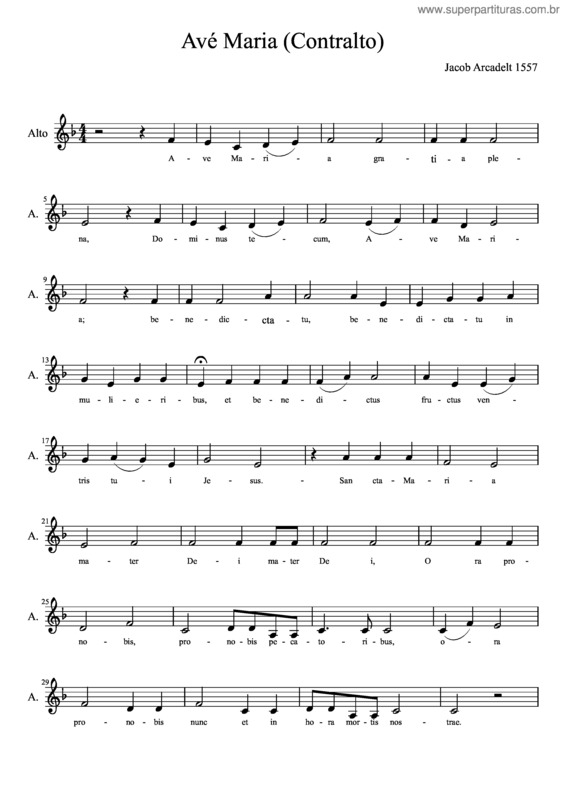 Partitura da música Avé Maria v.242