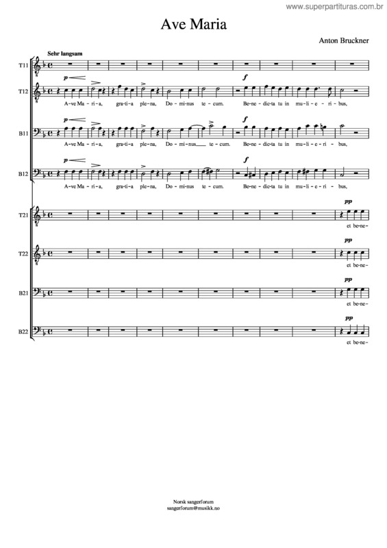 Partitura da música Ave Maria v.243
