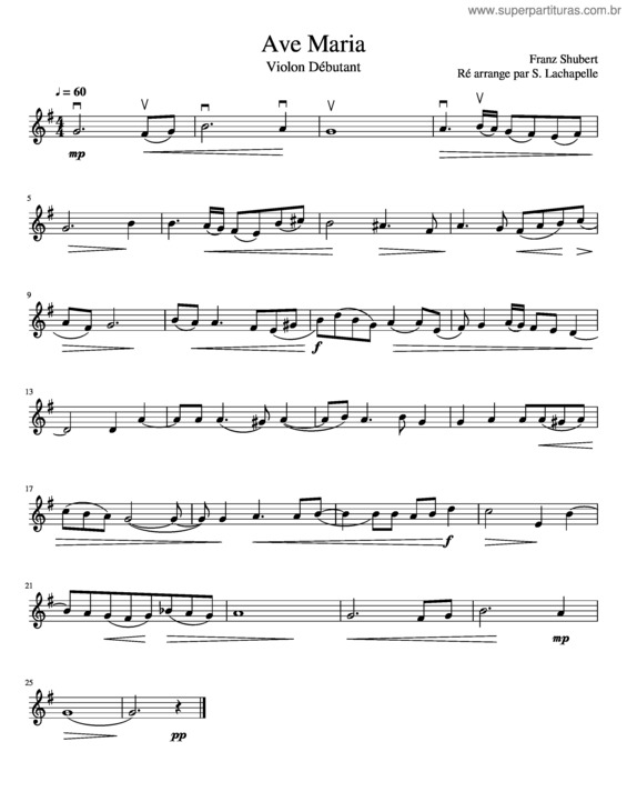 Partitura da música Ave Maria v.245