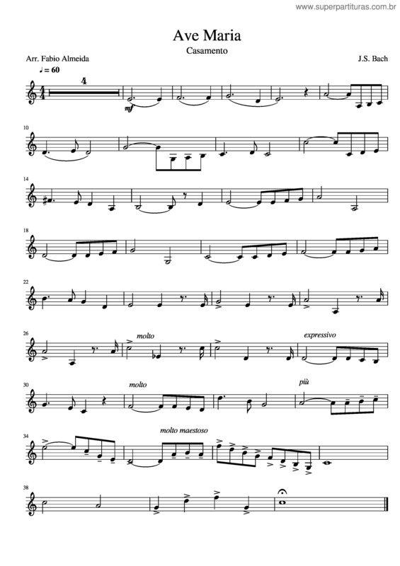 Partitura da música Ave Maria v.248