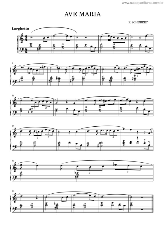 Partitura da música Ave Maria v.249