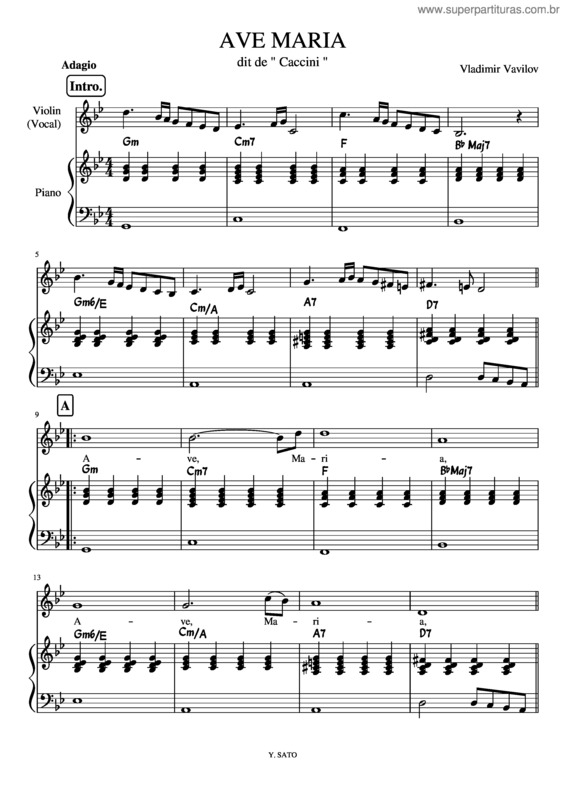 Partitura da música Ave Maria v.250