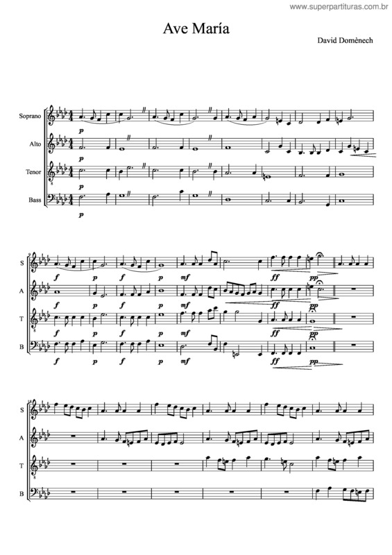 Partitura da música Ave María v.254
