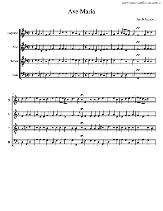 Partitura da música Ave Maria v.256