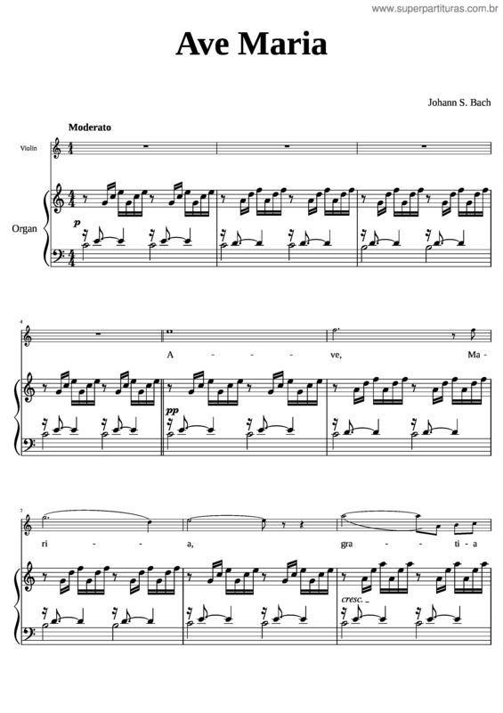 Partitura da música Ave Maria v.258
