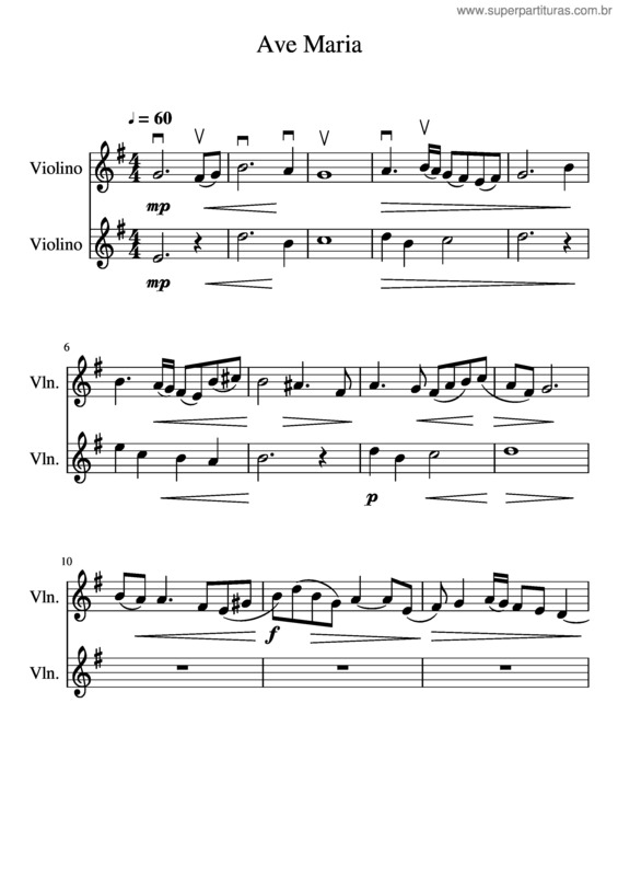 Partitura da música Ave Maria v.259
