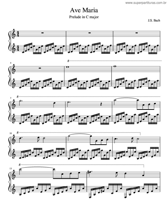 Partitura da música Ave Maria v.260