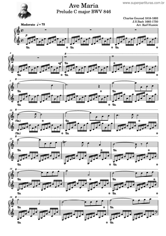 Partitura da música Ave Maria v.261