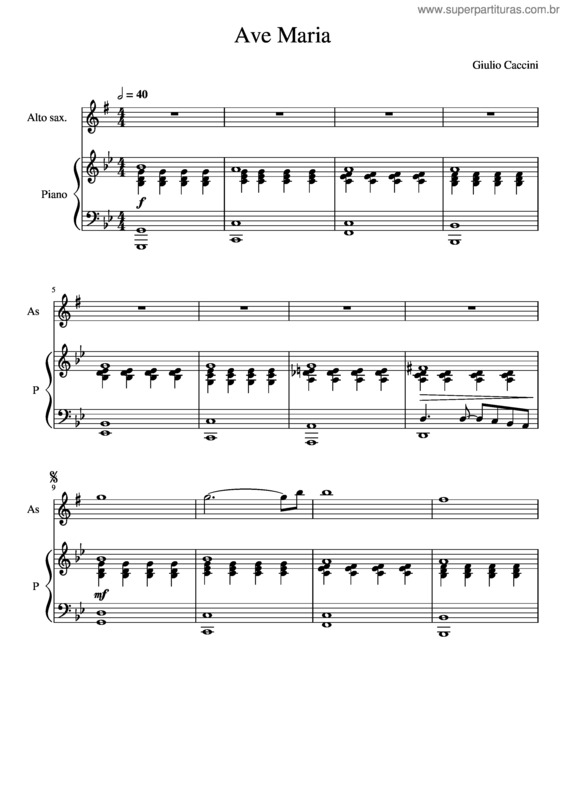 Partitura da música Ave Maria v.264