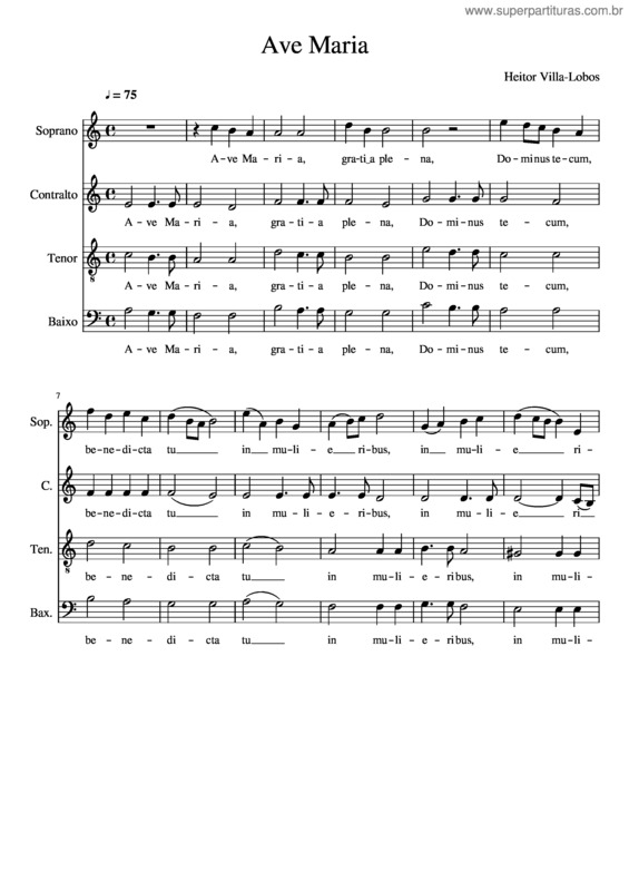 Partitura da música Ave Maria v.268