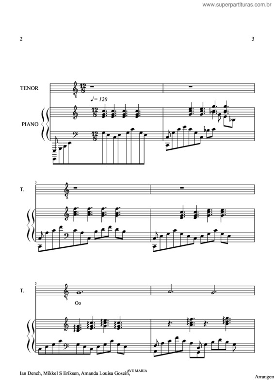 Partitura da música Ave Maria v.269