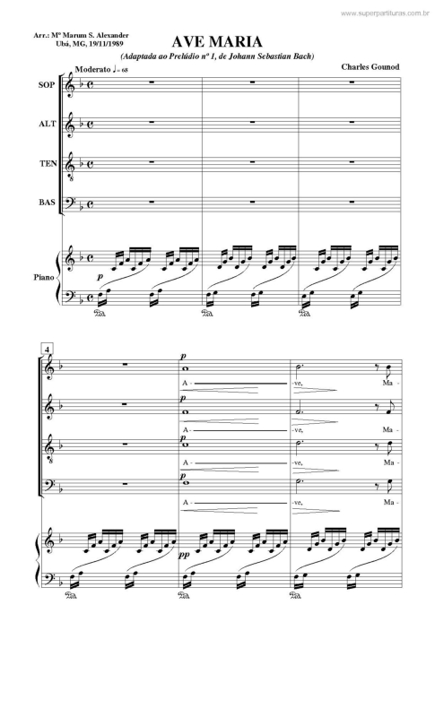 Partitura da música Ave Maria v.27