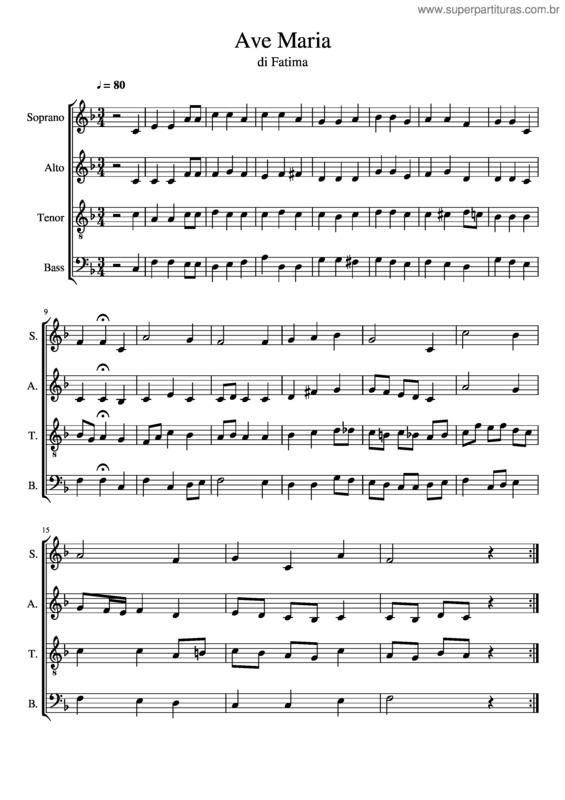 Partitura da música Ave Maria v.270