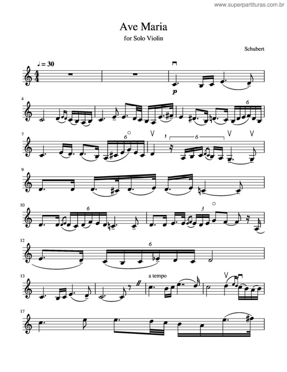 Partitura da música Ave Maria v.273
