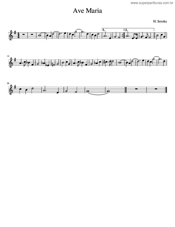 Partitura da música Ave Maria v.275