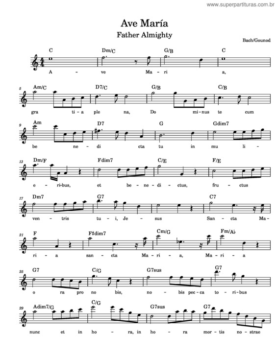 Partitura da música Ave María v.277