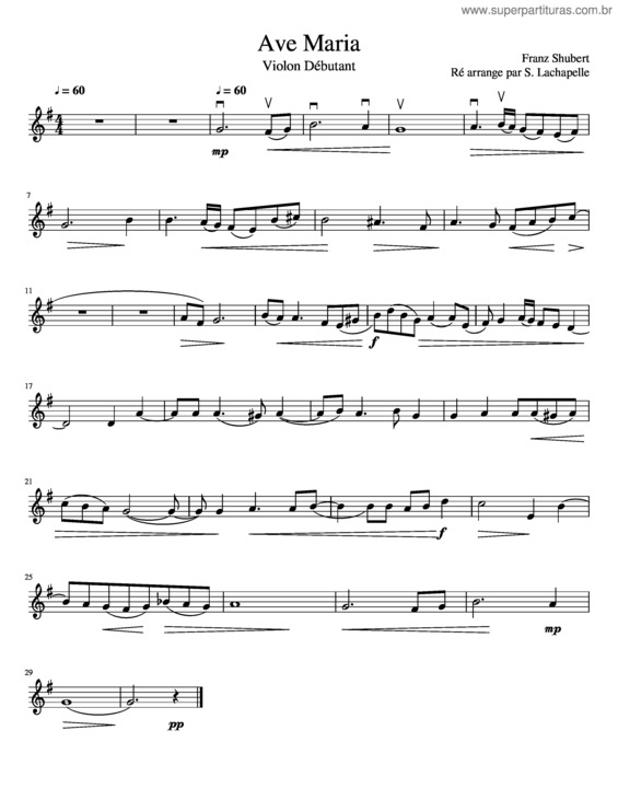 Partitura da música Ave Maria v.280