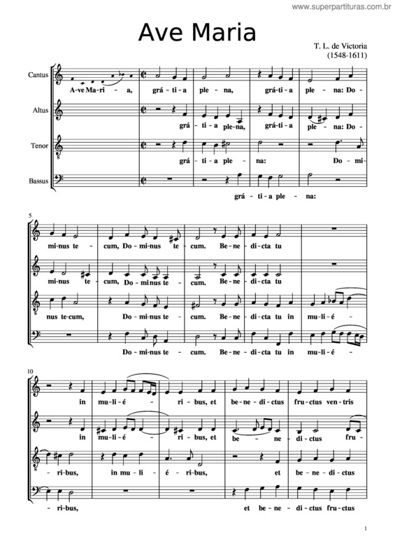 Partitura da música Ave Maria v.281
