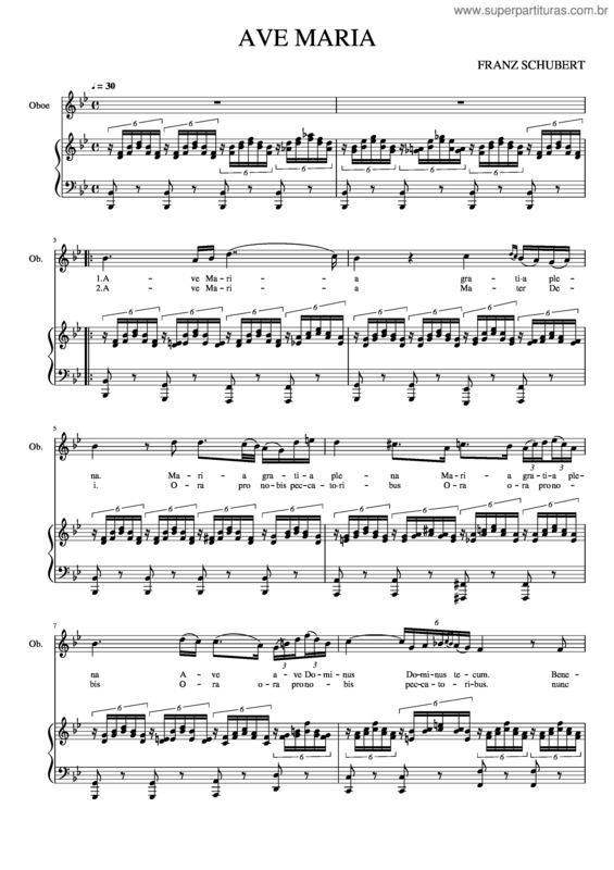 Partitura da música Ave Maria v.285