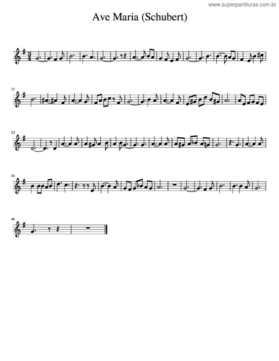 Partitura da música Ave Maria v.289
