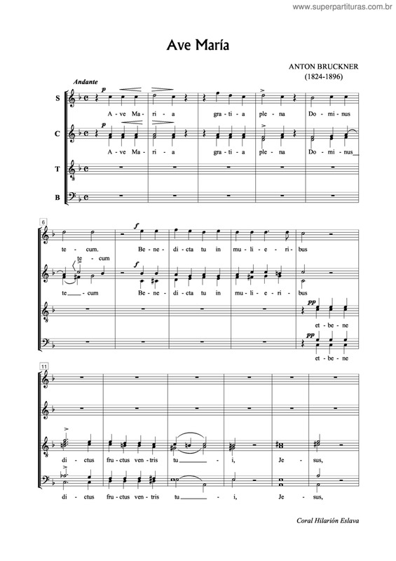 Partitura da música Ave Maria v.29