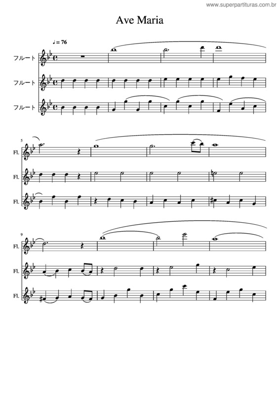Partitura da música Ave Maria v.291