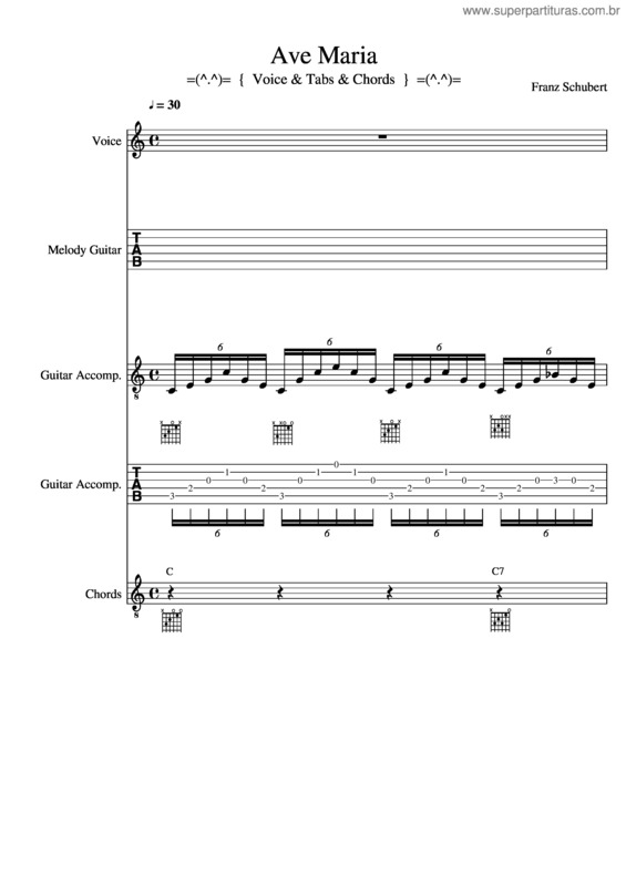 Partitura da música Ave Maria v.293