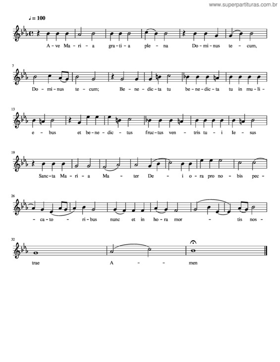 Partitura da música Ave Maria v.300
