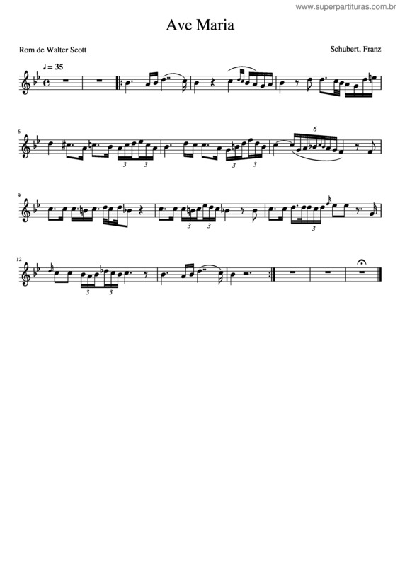 Partitura da música Ave Maria v.309