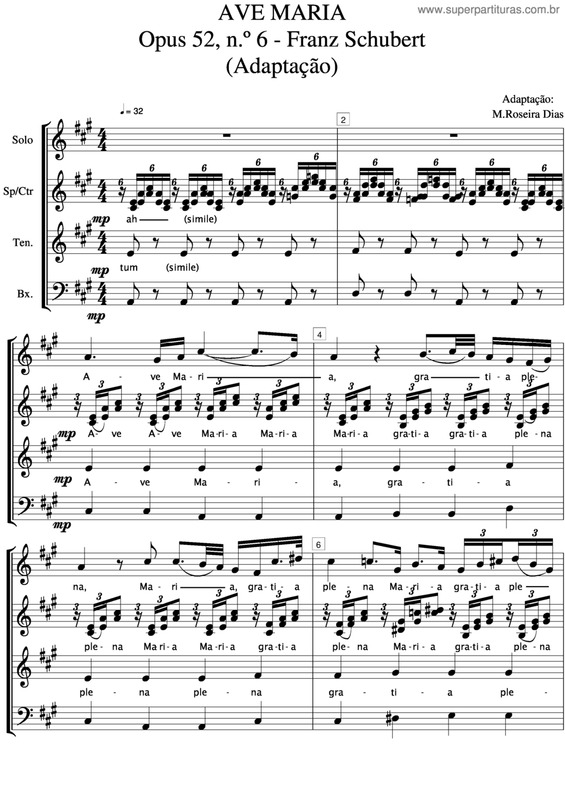 Partitura da música Ave Maria v.31