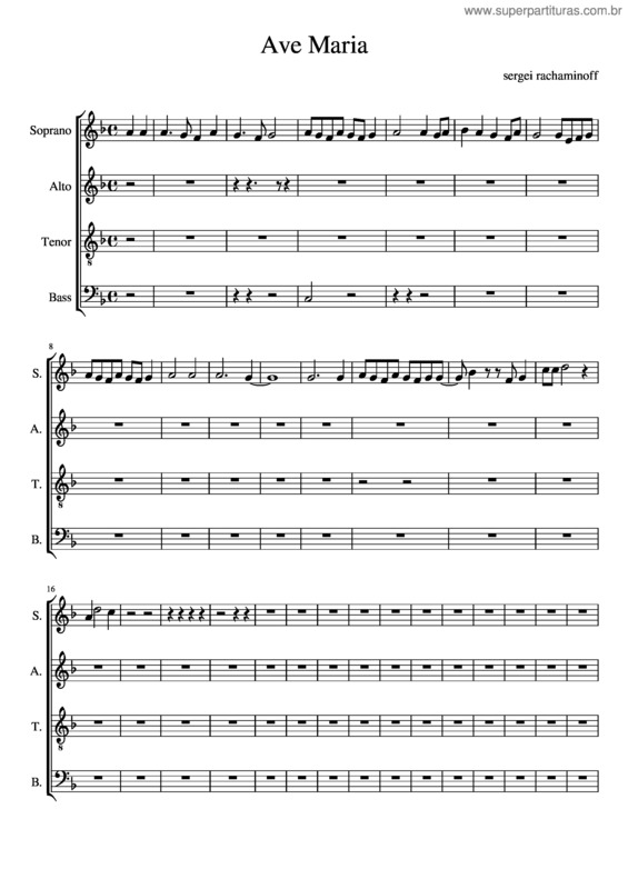 Partitura da música Ave Maria v.313