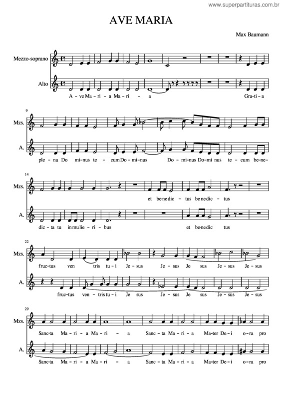 Partitura da música Ave Maria v.315
