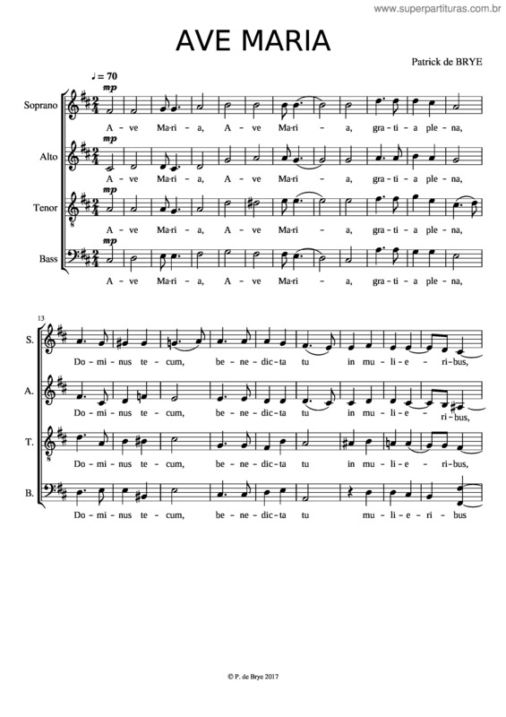Partitura da música Ave Maria v.317