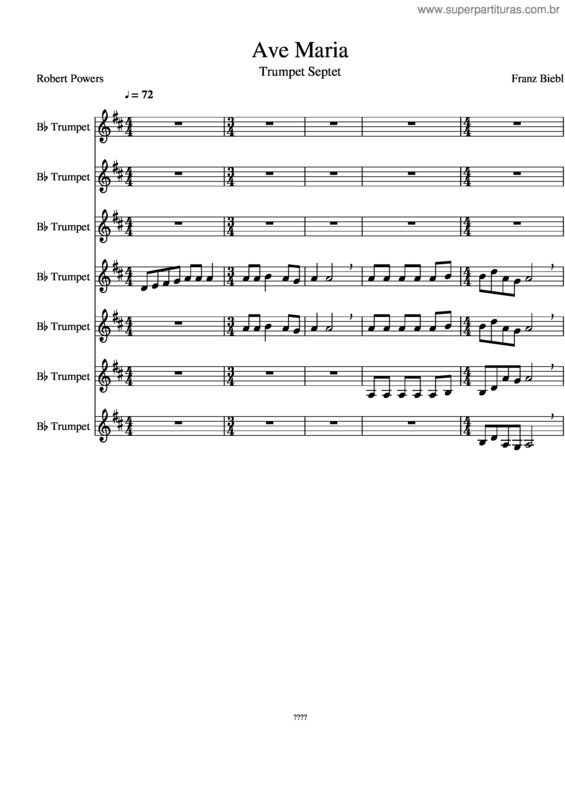 Partitura da música Ave Maria v.318