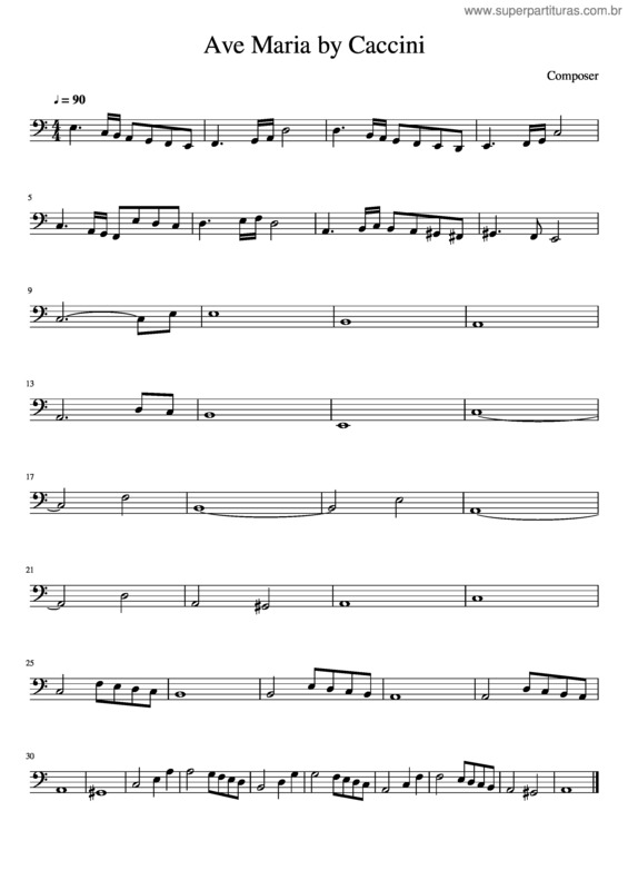 Partitura da música Ave Maria v.319