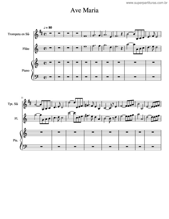 Partitura da música Ave Maria v.321
