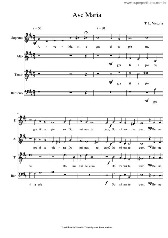 Partitura da música Ave María v.324