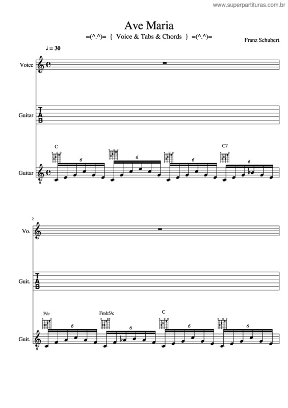 Partitura da música Ave Maria v.326
