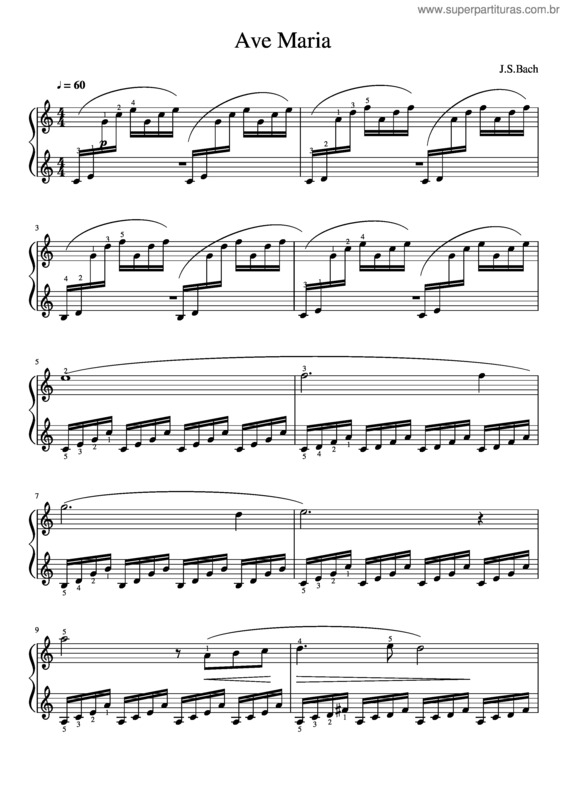 Partitura da música Ave Maria v.327